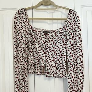 Reformation Mimi top in amber print